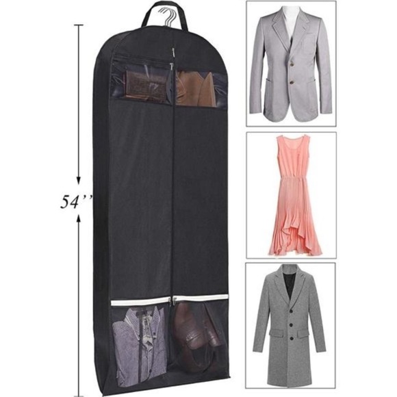 54" Trifold Dress Garment Bags for Travel Gusseted Suit Cover with 2 Large Mesh - Picture 5 of 9